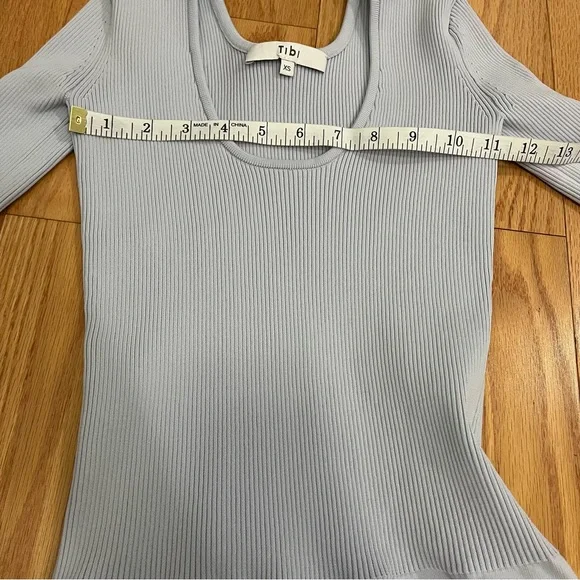 Tibi Tech Rib Bodysuit Light Blue - Picture 14 of 16